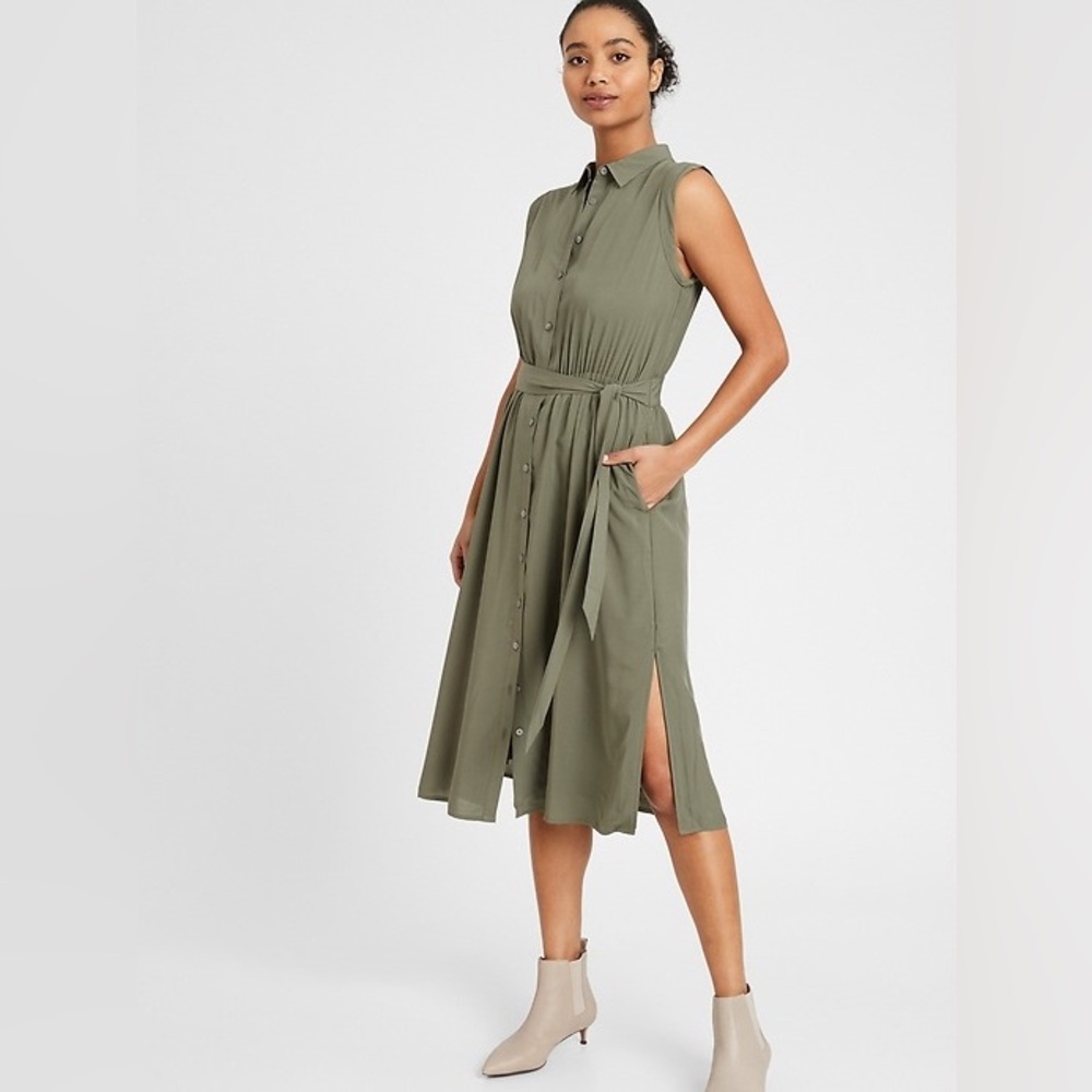 Banana Republic Shirtdress - Flight Jacket Green